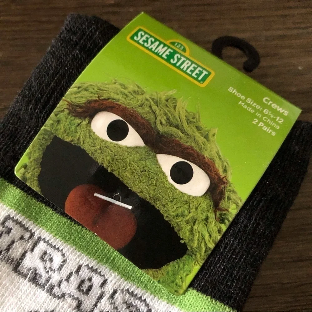 Sesame Street 2 pairs crew socks